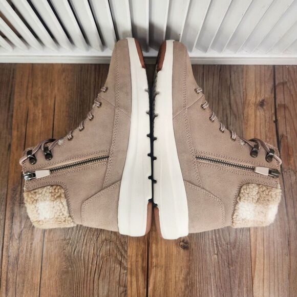 Skechers On-The-Go Glacial Ultra Timber Boots Womens Sz 7 Tan Ankle Suede Plaid - Picture 5 of 10